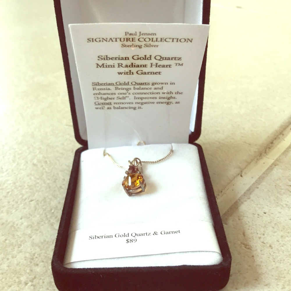 Paul Jensen sterling silver/gold quartz/garnet